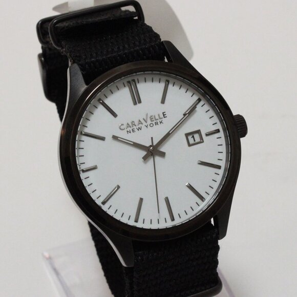 Caravelle Men's Quartz Field Watch By Bulova Black NATO Strap Black Case 41mm - Picture 1 of 11